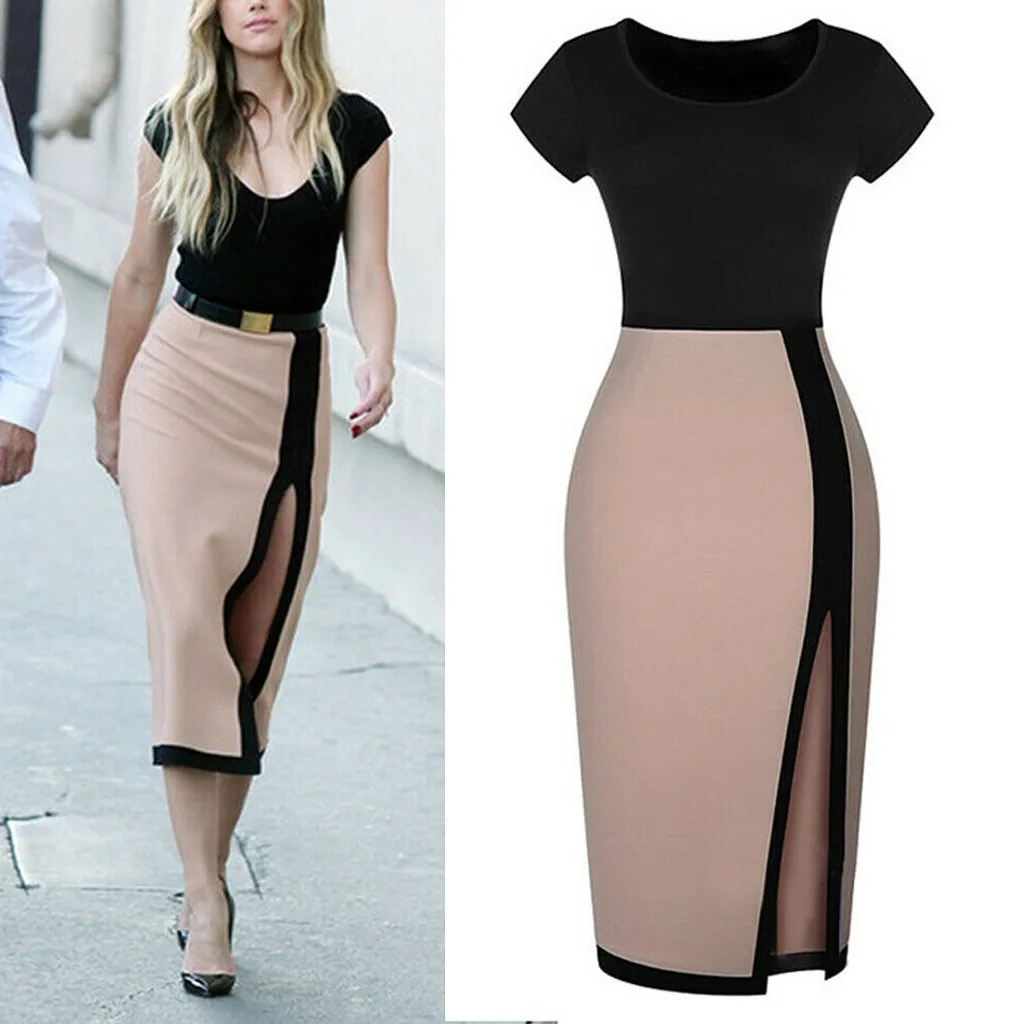 

2019 Women's Dress Bandage Long Sleeve Patchwork One Shoulder Evening Party Club Short Elegant Mini Dress Newest B1