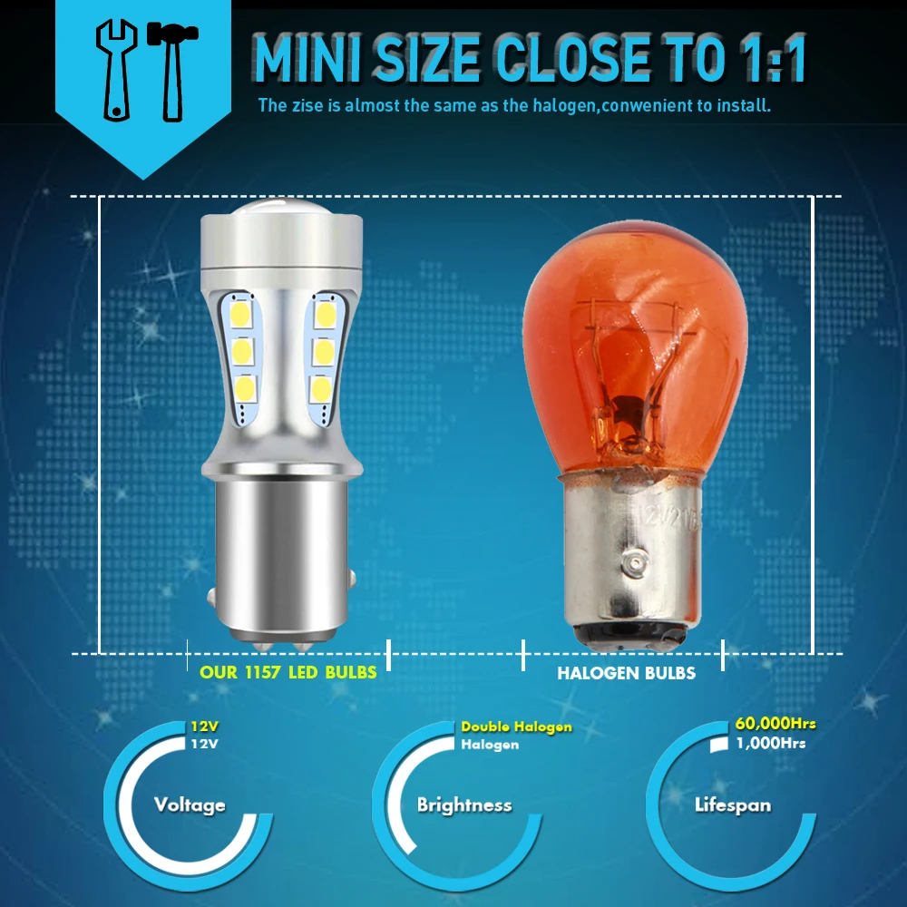 2 шт. 1157 BAY15D 1156 P21W супер Бриг лампы светодиодный фонари заднего хода для VW Golf 4 5 6 7