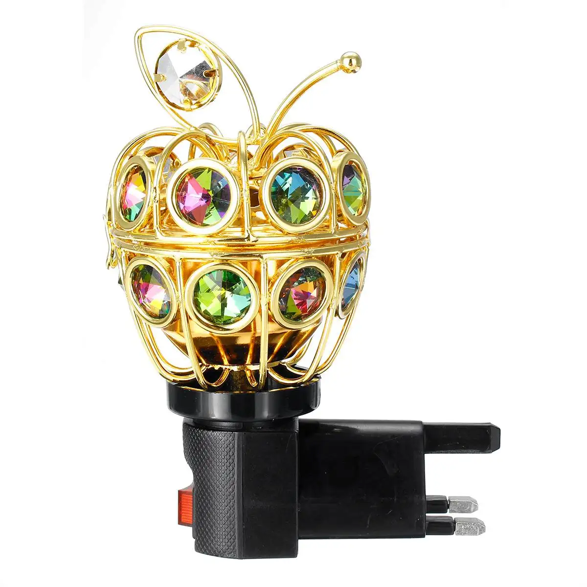 Golden UK Plug 220 В электрическая горелка ладана выдолбленная Эфирная масляная лампа горелка Цветочная декорированная настольная лампа домашний Декор ЕС Великобритания вилка - Цвет: Golden UK Plug