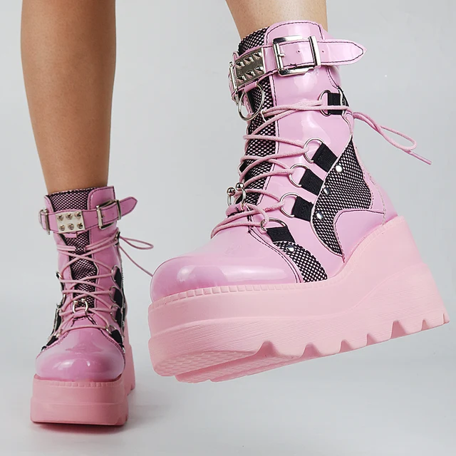 Cute Punk High Wedges Heels Platform Boots - Kuru Store