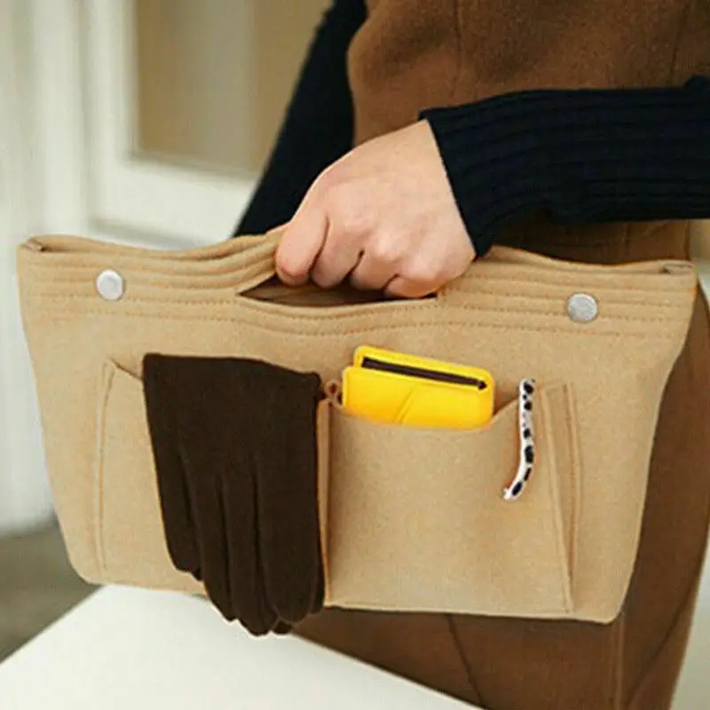 Портативный войлочный тканевый чехол сумка органайзер сумка мульти карман вставка большие косметички и кейсы для косметики
