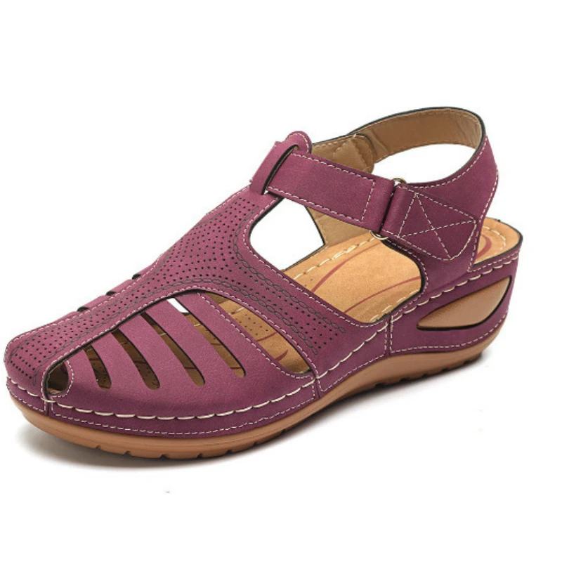 Plus Size 35-46 Women Sandals Wedges Shoes Woman Leather Platform Sandals Gladiator Retro Casual Sandalias Mujer Summer