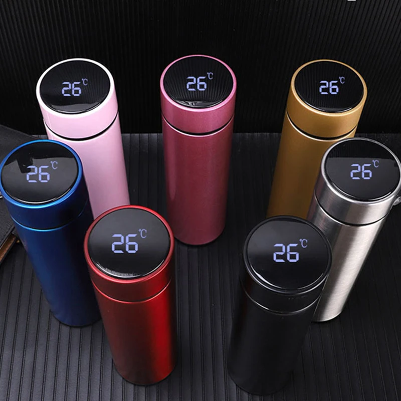 

Smart 304 Stainless Steel Vacuum Water Cup Temperature Display Cup Business Gift in-Car Thermos