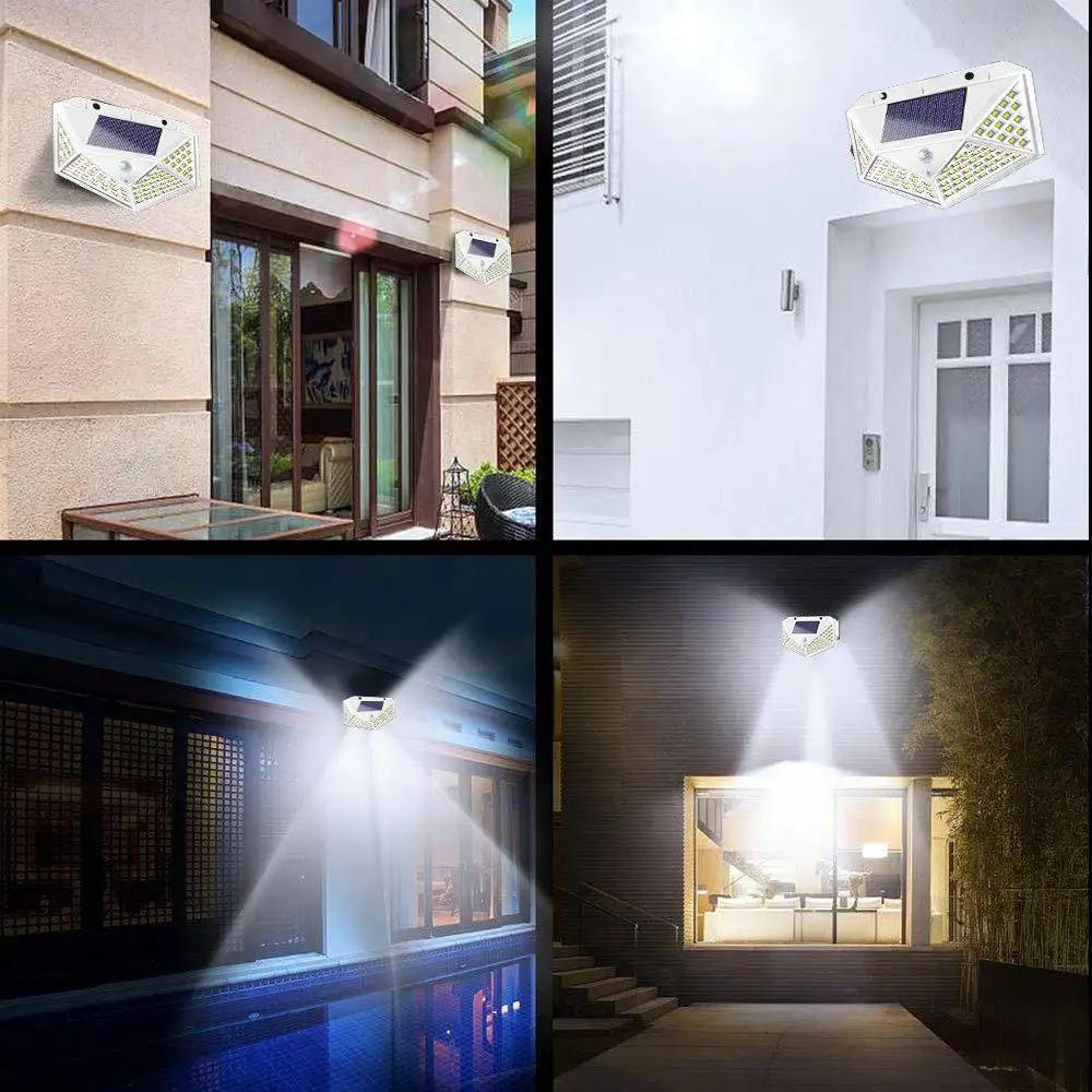 Solar Light 100 LEDs Solar Lamp PIR Motion Sensor Wireless Wall Lamp IP65 Waterproof Solar Garden Lights Outdoor Security Light