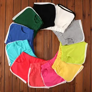 

Casual Pocket Spatchwork Chamber Shorts Women Sport Multiple Colour Summer Short Soft Loose Elastic Waist Indoor Shorts Female