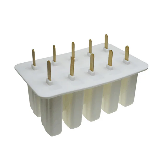 C 10 Holes White Силиконовые ванны для мороженого, экологичная форма для фруктового мороженого, домашняя детская для кухни, гаджеты, принадлежности для столовой, бара - Цвет: C 10 Holes White