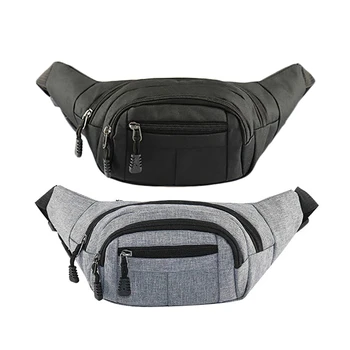 

2 PCS Fashion Unisex Waist Packs Hip Bag Women's Waist Band Banana Waist Bags Waist Bag Men Women, Gray & Black