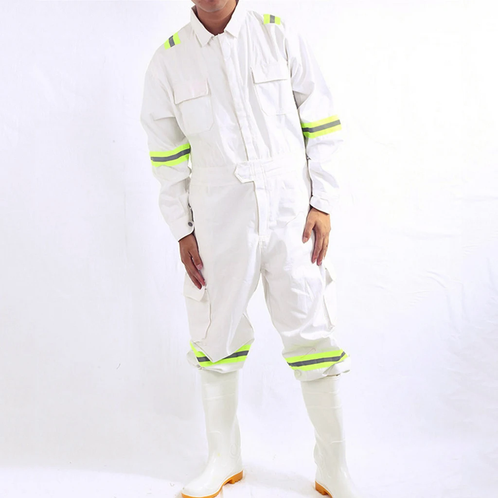 

Anti-wear Protective Coveralls White Long Sleeve Anti-static Work Clothing Work Uniform Cool Suits