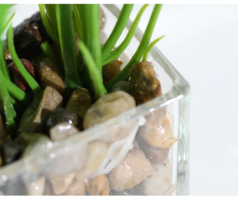 yumai Мини зелень листьев искусственных горшечных растений бонсай в стеклянной банке
