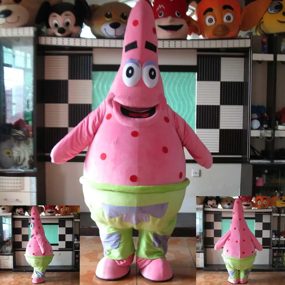 

New Professional big happy Patrick Star Mascot Costume Adult Birthday Party Fancy Dress Halloween Cosplay Outfits Clothing Xmas