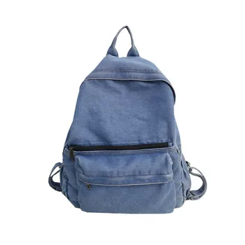

Denim fashion Canvas Women Backpack blue travel bags For Teenagers Girls school bags Female Rucksack large capacity high quality