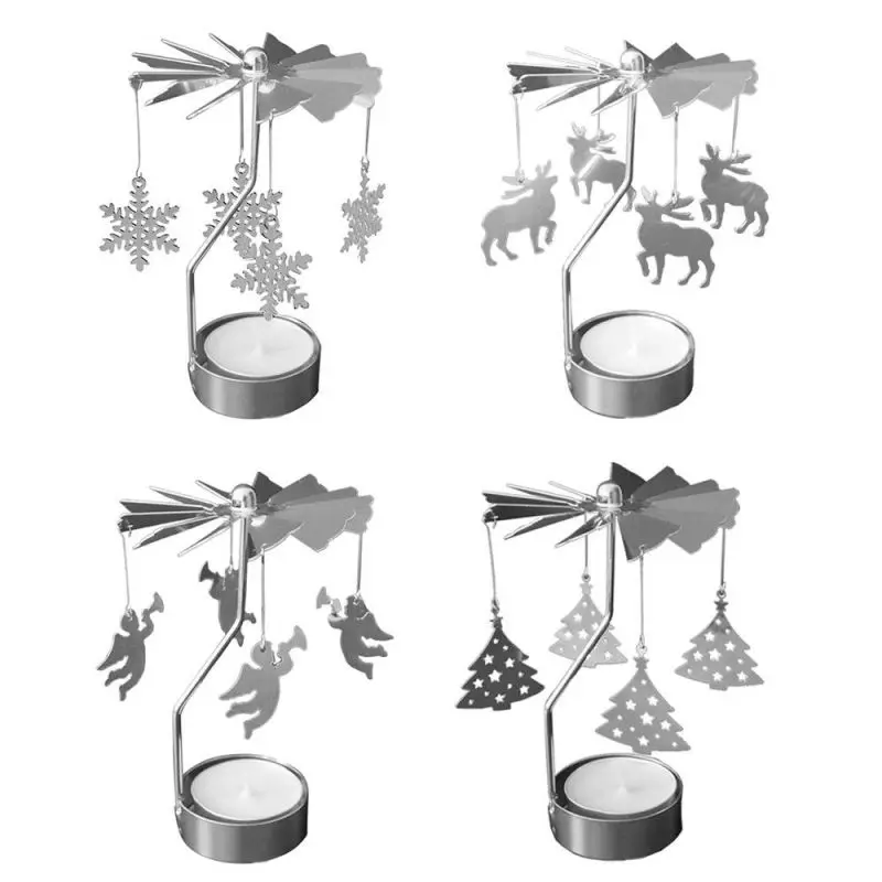 Rotary Metal Spinning Candle Holder With Tea Light Christmas Gift Windmill Carousel candlestick Valentine's Day Gift home decor Rotary Metal Spinning Candle Holder With Tea Light Christmas Gift Windmill Carousel candlestick Valentine's Day Gift home decor