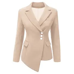 YYFS 2019 осенний женский элегантный 4 Блейзер обжимной рукав три четверти верхняя одежда женский зазубренный карман офисные повседневные