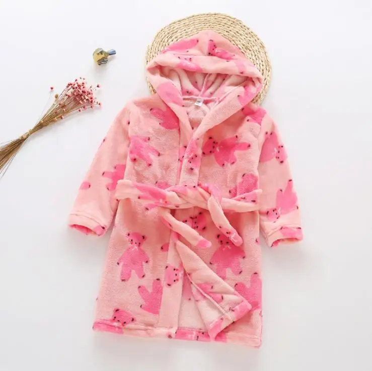 style 8 Детский толстый банный халат, новинка года, детская фланелевая домашняя одежда для мальчиков и девочек, ночная рубашка, теплые халаты для больших детей - Цвет: style 8