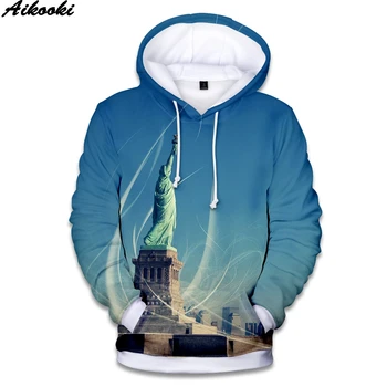 

2020 Harajuku 3D Hoodies Statue Of Liberty Hoodie Men/Women Long Sleeve Statue Of Liberty 3D Hooded Pullovers Autumn Kpop Coats