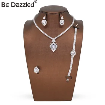 

Bedazzled 2020 NEW White Gold Plated Copper Cubic Zircon Love CZ Crystal Wedding Evening Dress accessories Bridal jewelry Sets