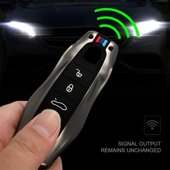 Fob della copertura della cassa chiave a distanza dell'automobile in lega di zinco per Porsche Panamera Carman Macann Cayenne 911 970 981 991 accessori protettivi - Fob della copertura della cassa chiave a distanza dell automobile in lega di zinco per
