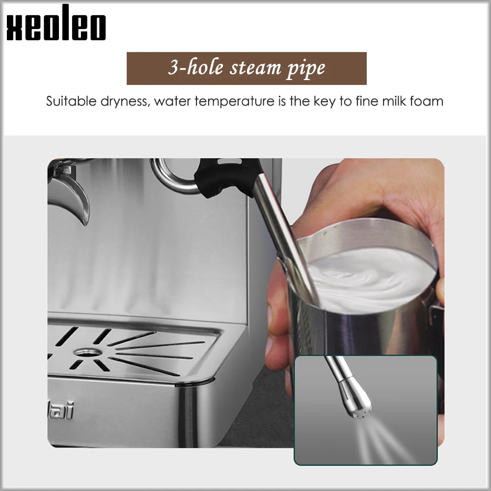 Xeoleo Commercial Milk Foam Machine milk froth machine Steam Water Boiling  Machine Make Espresso Coffee 1450W Steam Coffee Maker