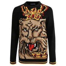 New Brand Wool  winter Moschino 2019 Autumn Fashion Long Sleeve Knitted Pullover Men Cashmere Sweater High Quality pattern