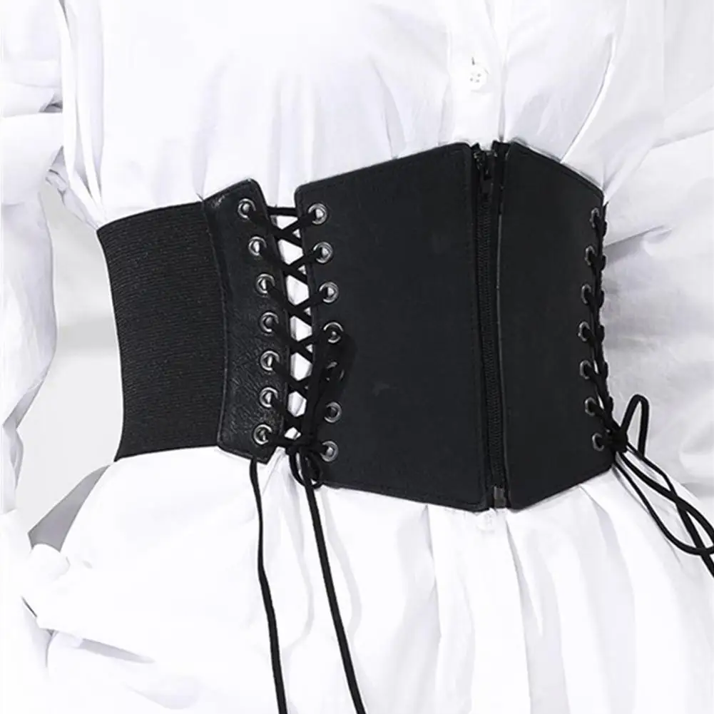 Pu Leather Corset Waistband Corset Women Wide Elastic Belt Corset