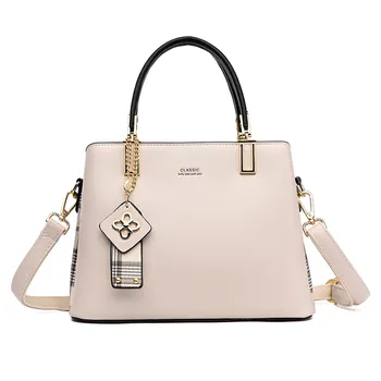 

Skfoockes Ladies Bag 2020 New Women's Handbag Stitching Bag European and American Style Shoulder Bag Leather Crossbody Bag
