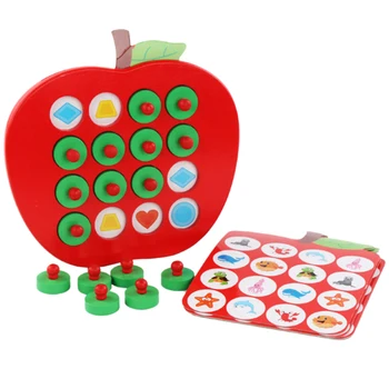 

Kids Wooden Apple Memory Game Early Education 3D Puzzle Family Casual Games Puzzle
