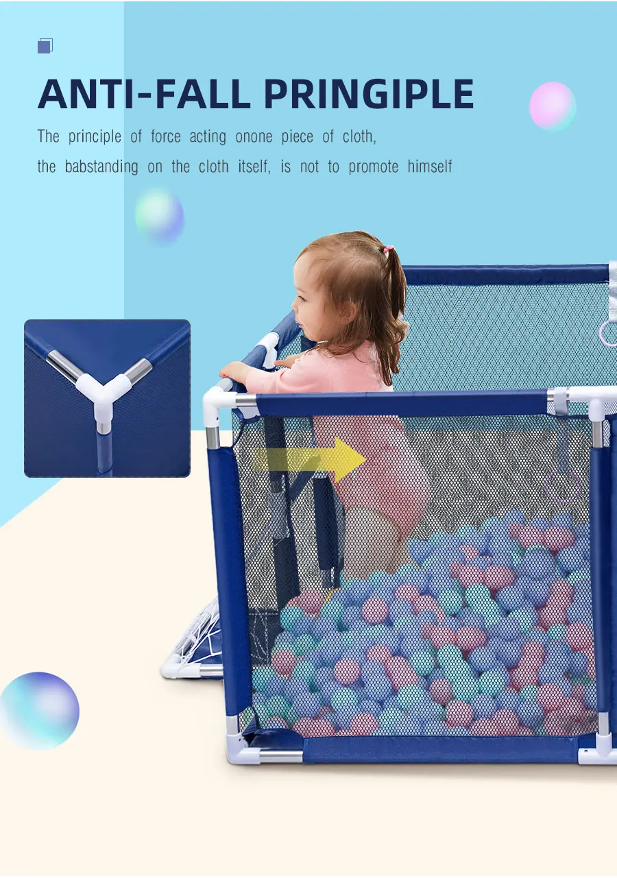 Baby Playpens Children Safety Fence Child Safety Barriers Portable Oxford Cloth Game Tent Newborn Travel Basketball Hoop