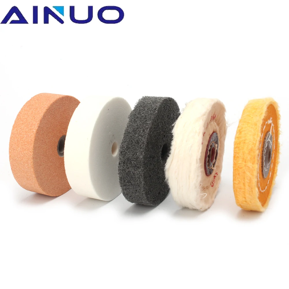 3inchNylonFiberPolishingWheelWoolFeltCottonClothBuffingWheel