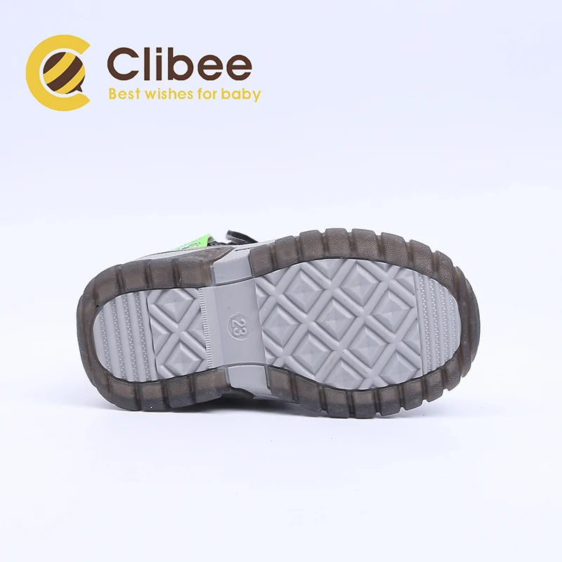 Детские ботинки CLIBEE из искусственной кожи зимние кроссовки теплые Нескользящие