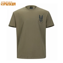 Отличная элитная мужская хлопковая футболка в стиле милитари, летняя спортивная дышащая футболка с коротким рукавом, Мужская тактическая футболка