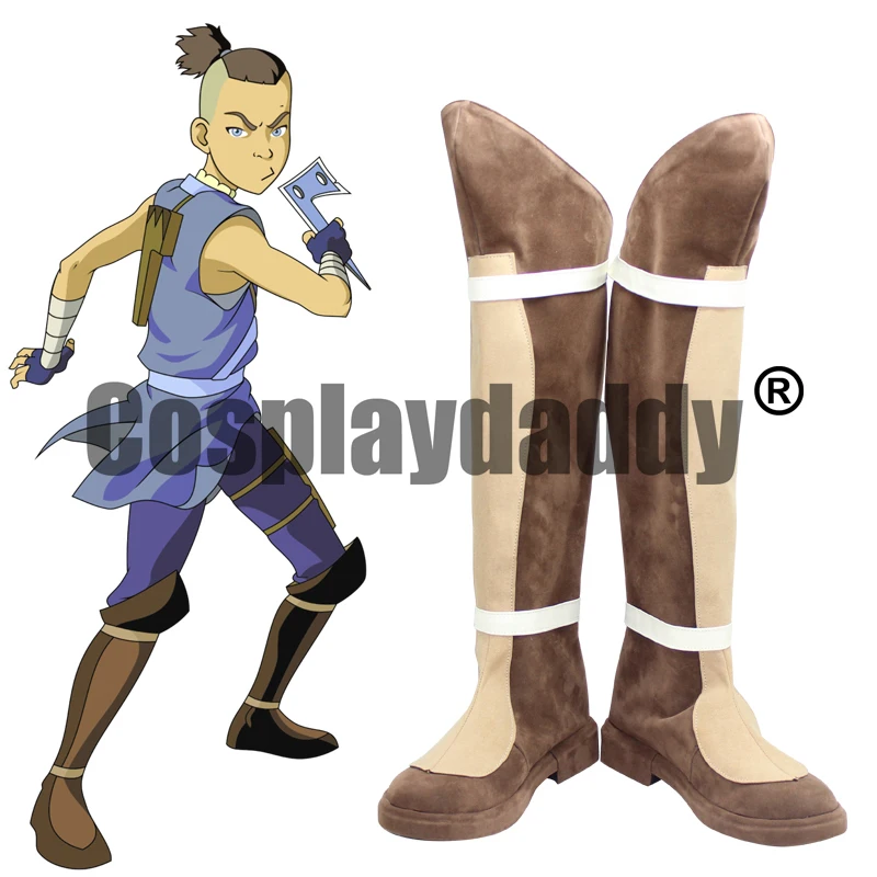 

Avatar: The Last Airbender Southern Water Tribe Warrior Sokka Halloween Cosplay Shoes Tall Knee-high Boots X002