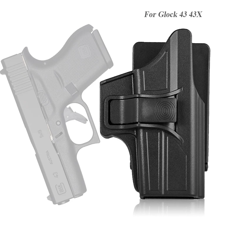 

Тактическая кобура для пистолета, поясной ремень для переноски, чехол для пистолета Glock 43 43X, кобура для правой руки для пистолета страйкбола с петлей, зажим для лопасти