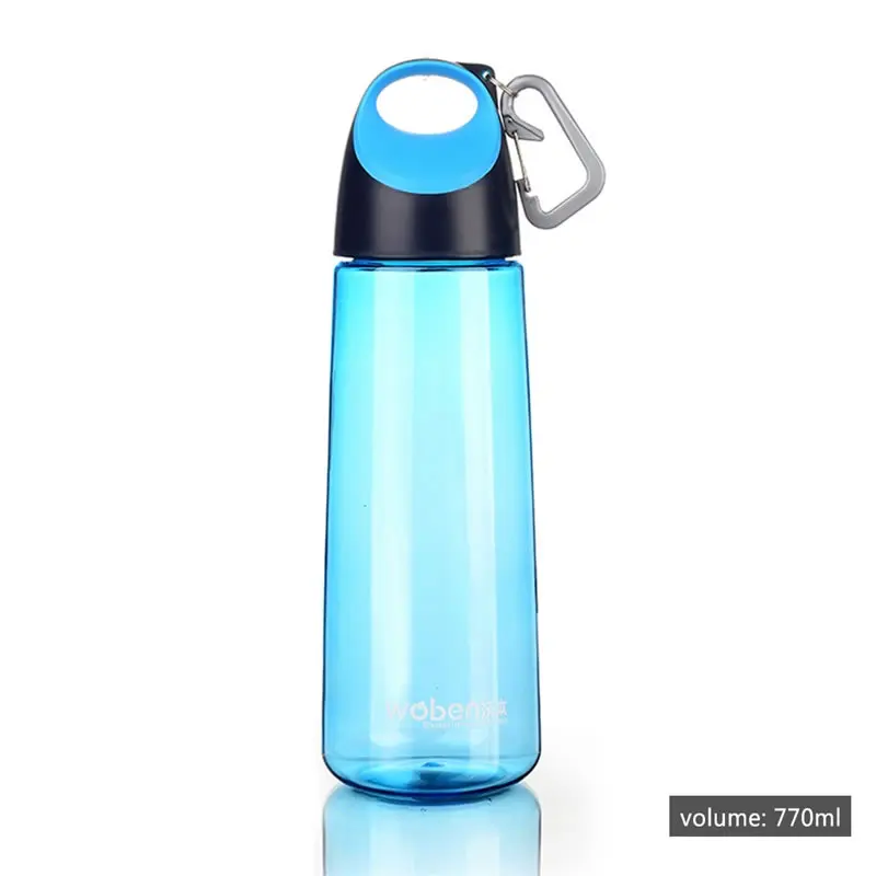 Blue Upspirit, 770 мл, небьющаяся бутылка для воды, пластиковая, высокая емкость, чайник для питья, портативный, для улицы, протеиновый спортивный шейкер, посуда для напитков - Цвет: Blue