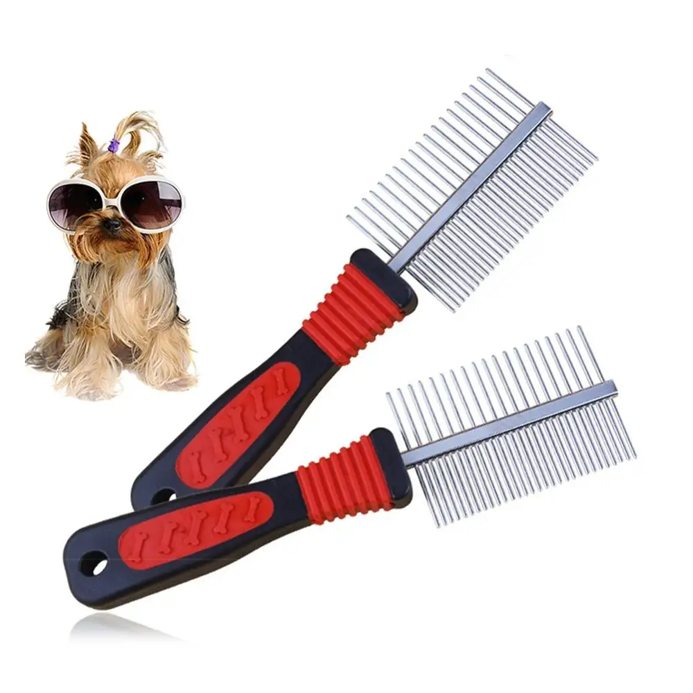 

Stainless Steel Dog Comb Pet Hair Removal Rake Combs Puppy Kitten Shedding Needles Comb Cat Cleaning Hairbrush Grooming Tool