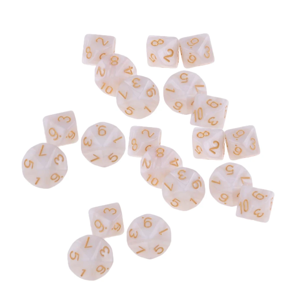 20Pcs Dice D10 For D&D TRPG MTG Party Dice Game DIY Supply Board Game