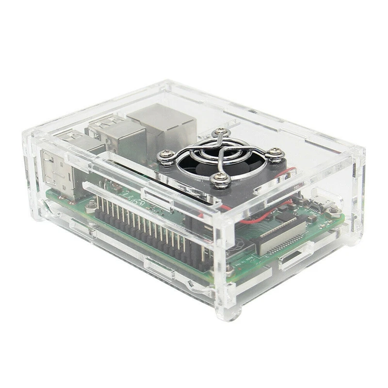 4 в 1 raspberry pi 3 model b+ плата+ акриловый чехол+ вентилятор охлаждения+ теплоотвод наборы/стартовый набор