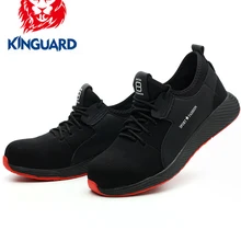 KINGUARD защитная обувь, мужская обувь со стальным носком, Рабочая обувь с защитой от столкновений, мужские строительные рабочие, дышащие кроссовки