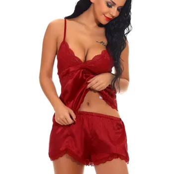 

Women Sexy Lingerie Set Casual Nightdress Lace V-neck Backless Sleepwear pijama mujer verano pyjama femme sexy W4