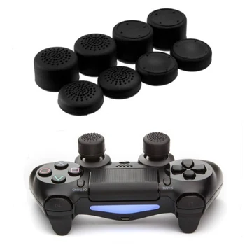 

4PCS Enhanced Height Rubber Silicone Cap + 4x Controller Analog Thumbstick Grip Cover Caps For Sony PS4