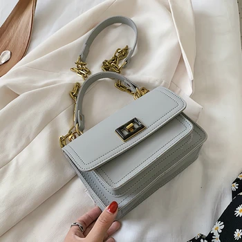 

PU Leather Chain Design Crossbody Bags Women Small Chain Handbag Small Bag Hand Bag Ladies Designer with handle
