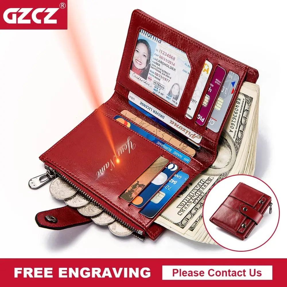 GZCZ кошелек для женщин модные кошельки из натуральной кожи женские с бесплатной