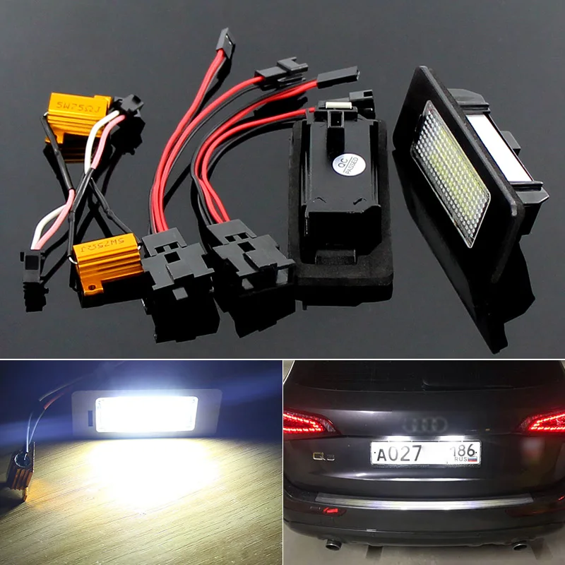 A1 2011-Present Hatchback 3D/5D LED W/ Canbus License Lamp White for AUDI 