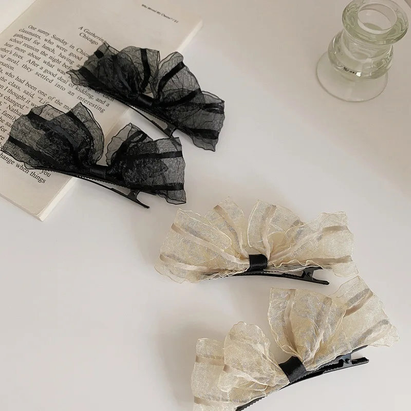 2021 New Fashion Cute Lace Bow Hair Clip Simplicity Retro Hairpin Sweet Hairgrip Woman Elegant Hair Accessories Ornament magic notebook 288pages simplicity blank retro originality the book of answers daily plan to do list office