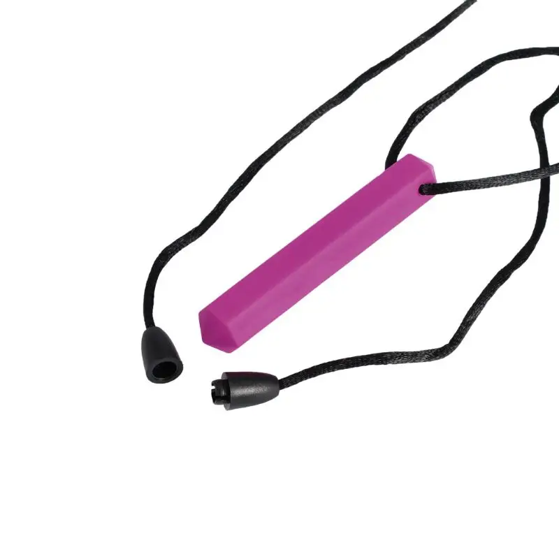 Purple Sensory Crayon Teether ожерелье-лучшие инструменты для аутизма и прорезывания зубов дети силиконовые жевательные игрушки для жевания кулон для мальчиков и девочек - Цвет: Purple