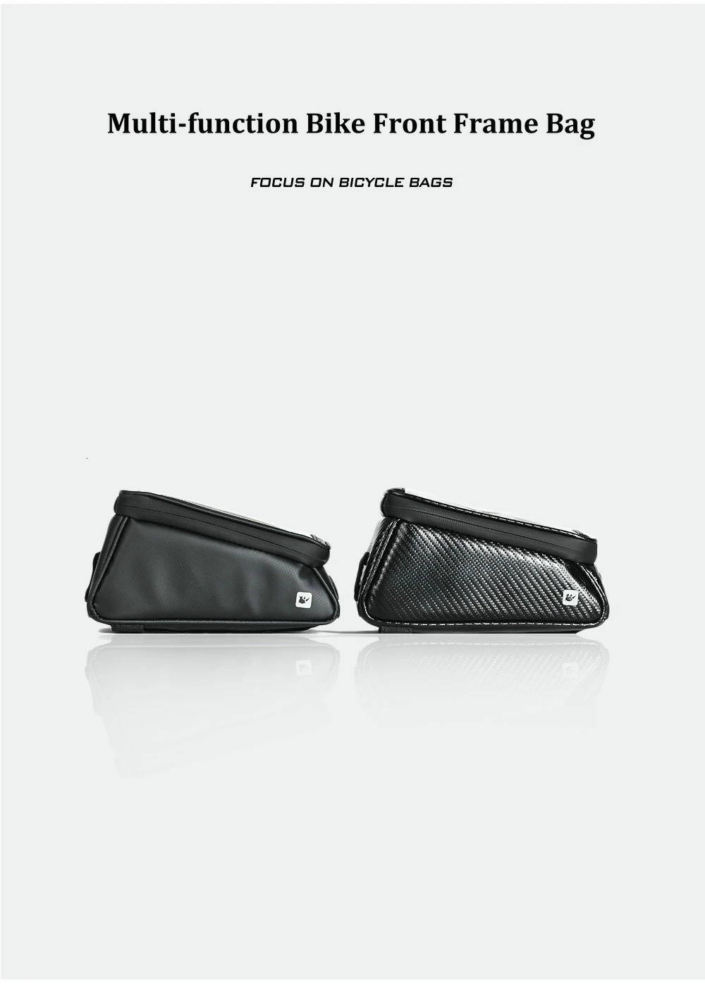 RHINOWALK Bicycle Front Tube Bag Rainproof Touch Screen Cycling Top Front Tube Frame Bags 5.86.0 Phone Case Bike Accessories (8)