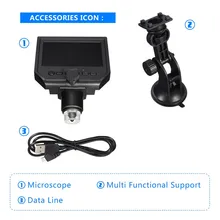 G600 цифровой портативный 1-600X 3.6MP микроскоп непрерывная Лупа с 4,3 дюймов HD ЖК-дисплей Промышленный микроскоп