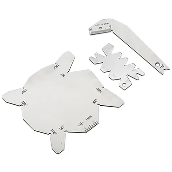

3*Angle Gauge Drill Bit Angle Inspection Gauge Tool S/S Protractor Angles Model Turning Tool Practical New