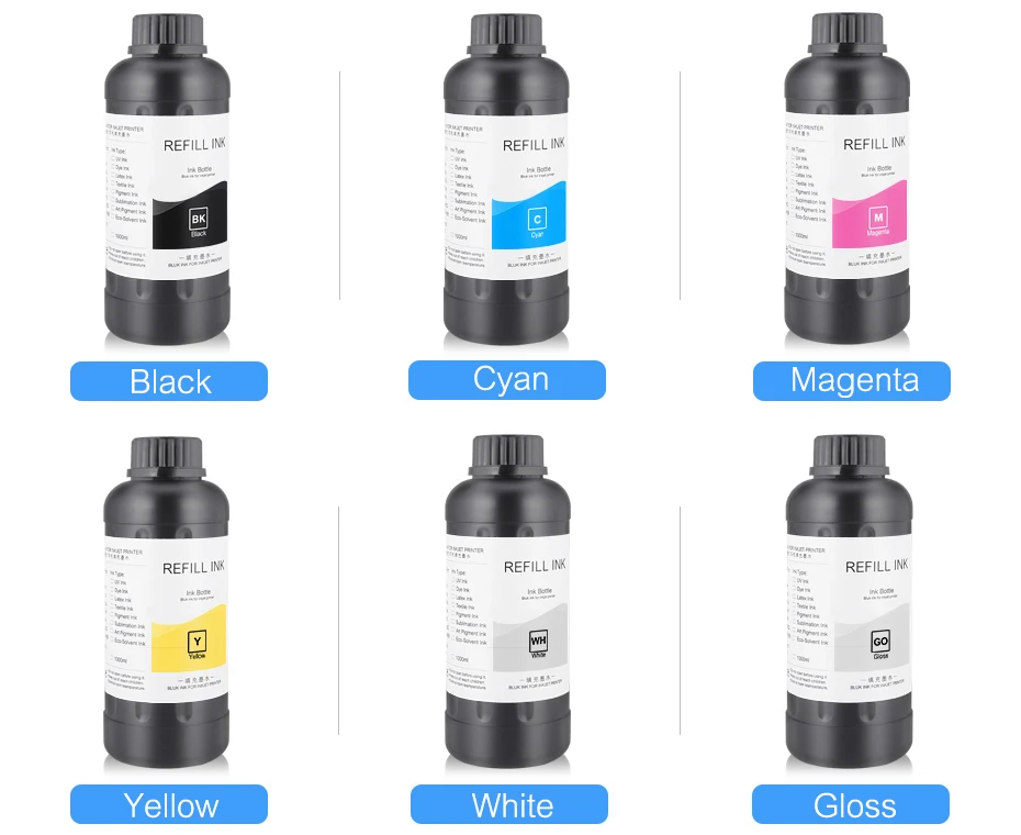 Cabeça de Impressão para Epson uv para Dx4 Cores Conjunto Led Tinta Dx5 Dx6 Dx7 1390 R1800 R1900 4880 7880 9880 Impressora uv bk c m y wh go 500 ml 6 - 3 Computador e Escritório