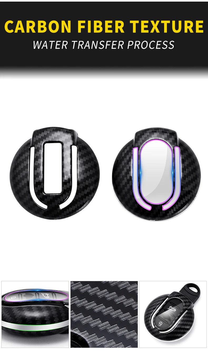 Carbon Fiber Car Smart Key Cover Case Fob Mini Cooper R55 Clubman Countryman F56 F55 F54 2018 2021 CarProtect Shell Accessories - Hf83131bc866e4dd9992a130466c90ca7L