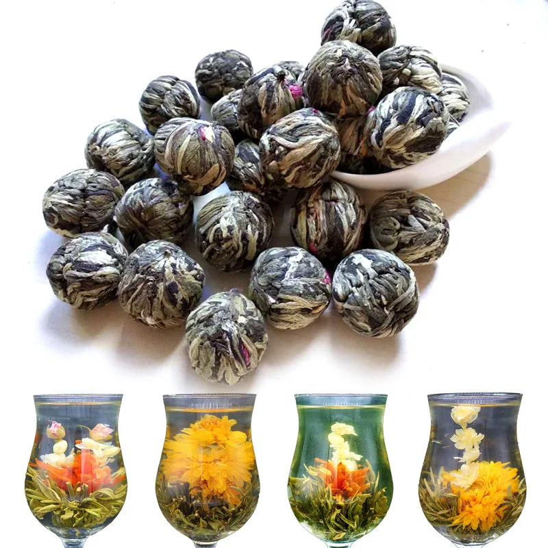 2020 Craft flower tea will bloom pure craft ball jasmine love life double dragon playing pearl gift | Дом и сад